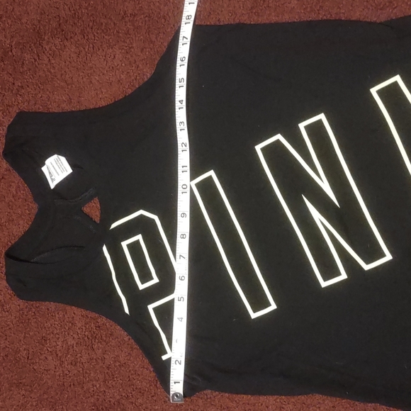 "Pink Victoria's Secret" brand. Florescent yellow logo. Black tank. Size XS. - Picture 5 of 6